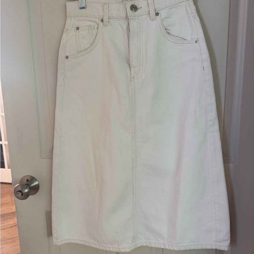 Zara off-white denim skirt, size XS
